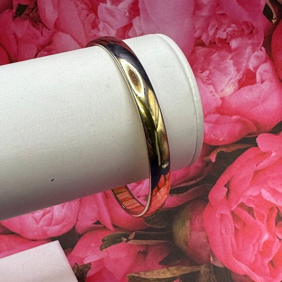 VTG Monet Polished Gold-Tone Bangle - Picture 1 of 10